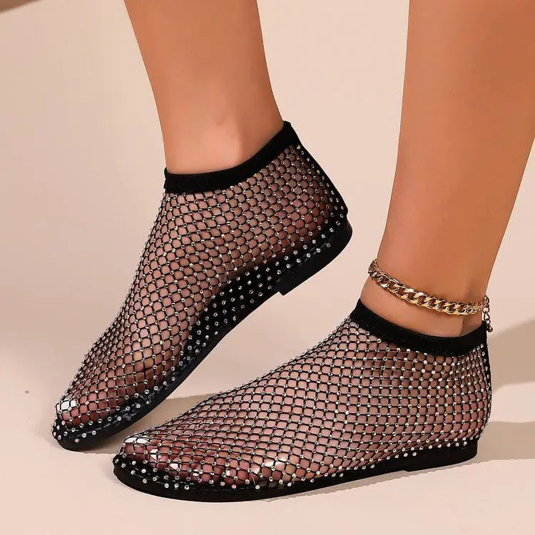 Darlene Rhinestone Midnight Flats