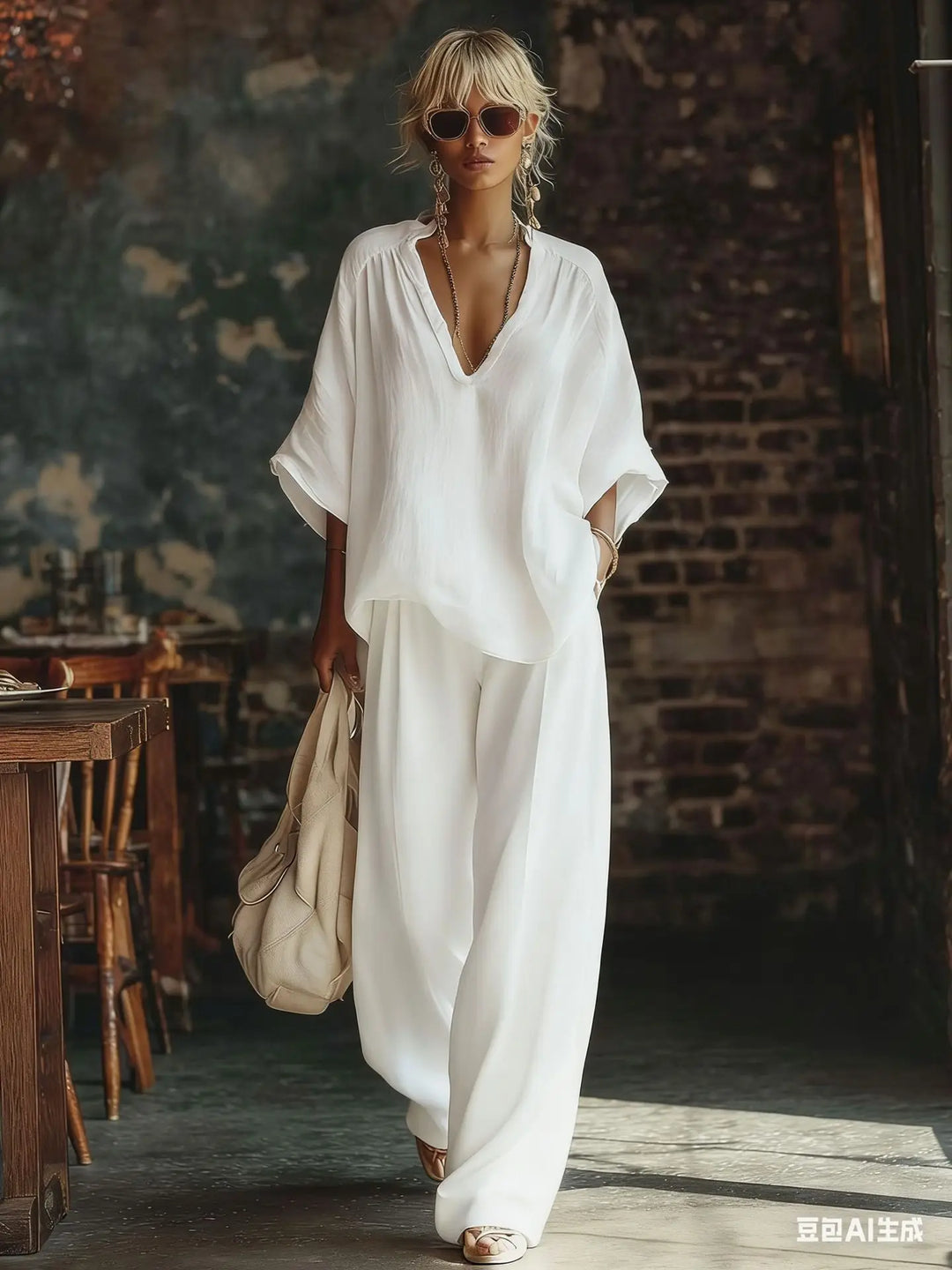 Cathy Relaxed Wide Leg Pant Set