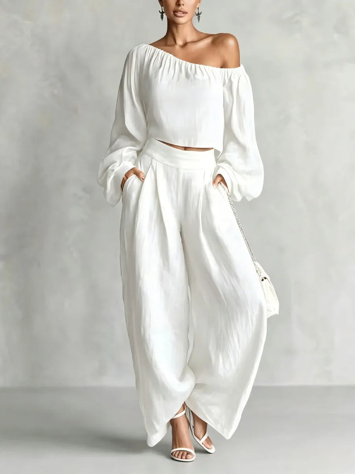 Evelisse Off Shoulder Trouser Set