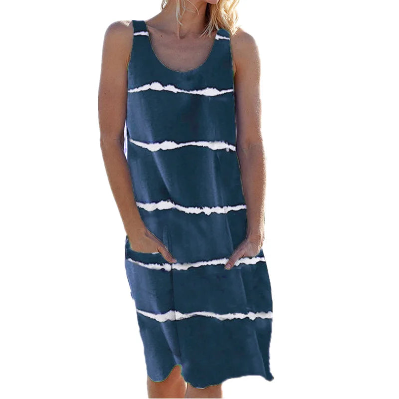 Amelia Striped Tank Midi Dress
