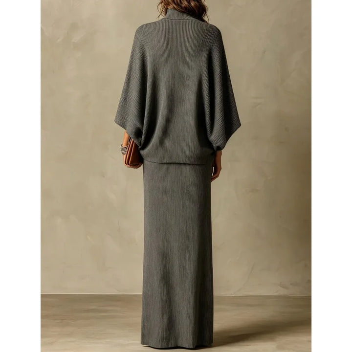Wilhelmina Ribbed Knit Skirt Set