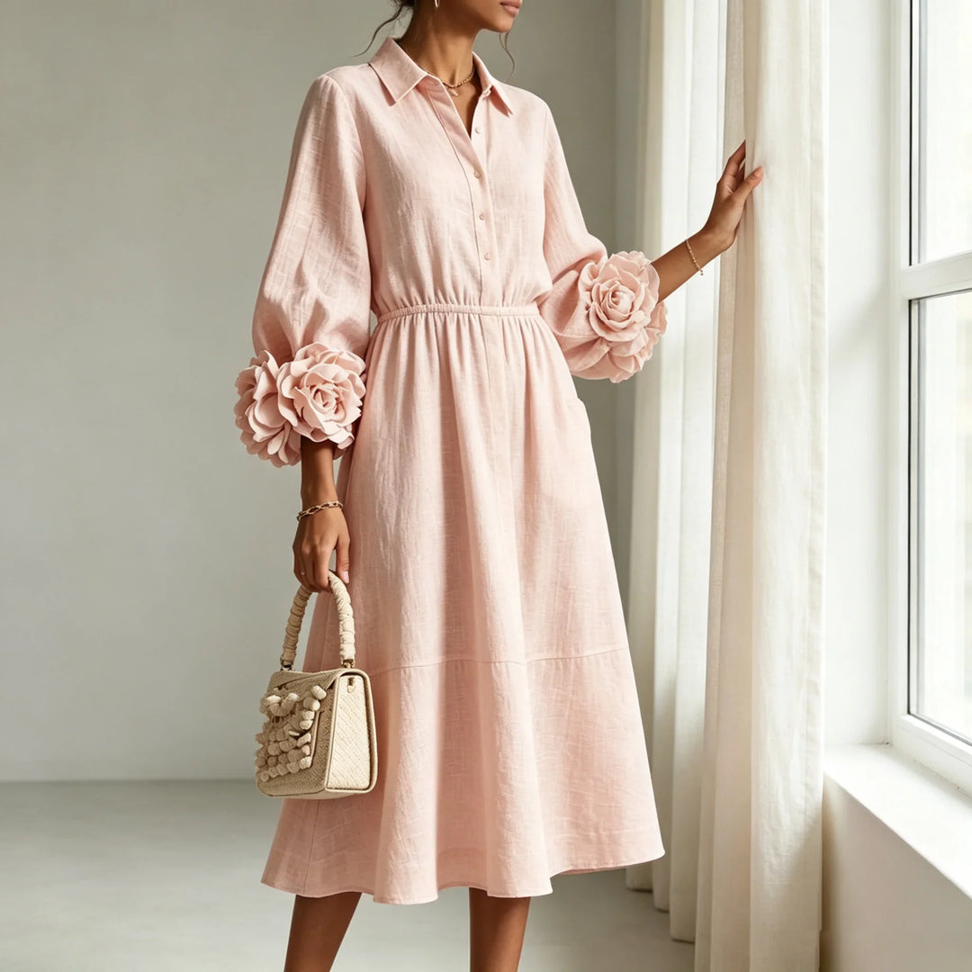 Anouk Floral Cuff Midi Dress