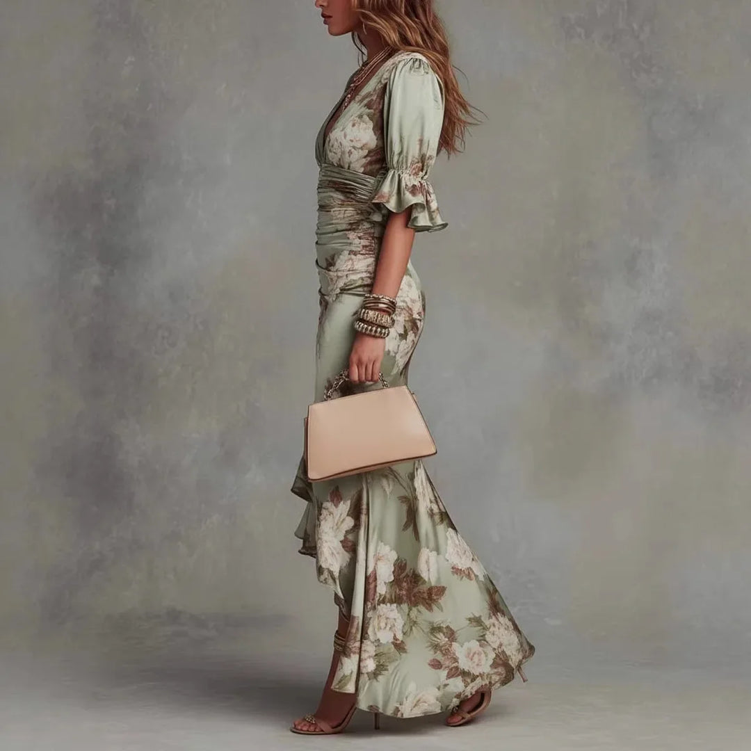 Laureen V-Neck Maxi Wedding Guest Dress