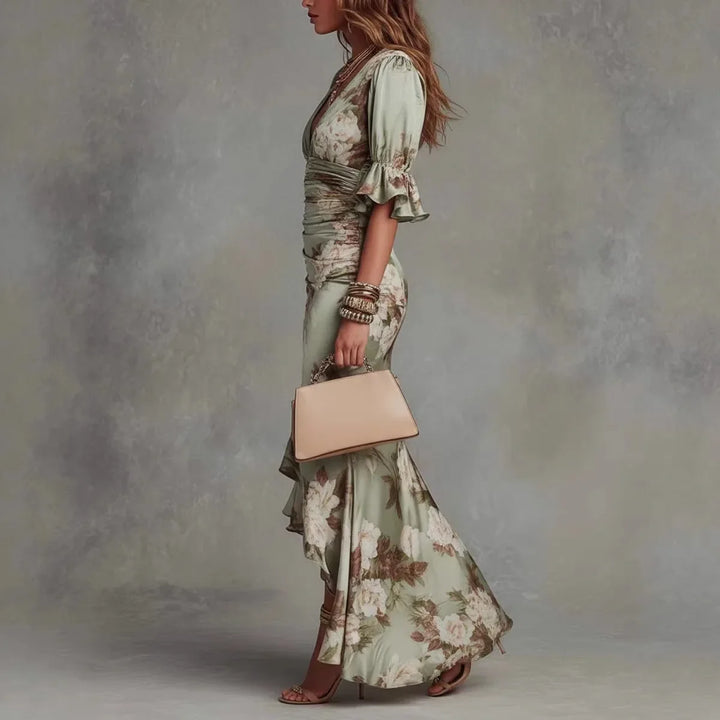 Laureen V-Neck Maxi Wedding Guest Dress