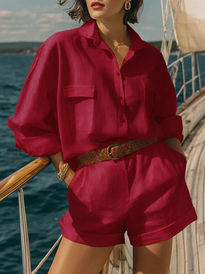 Neoma Casual Long Sleeve Breasted Two-Piece Set