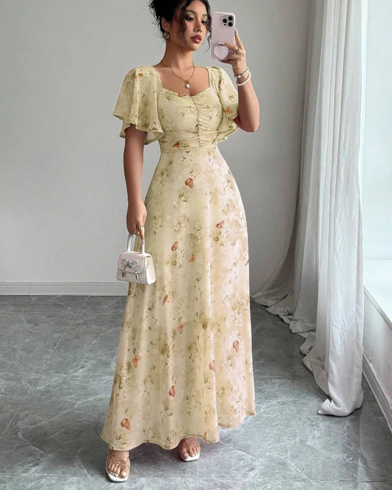Elodie Puff Sleeve Midi Dress
