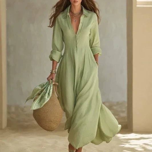Elianne Breathable Maxi Shirt Dress