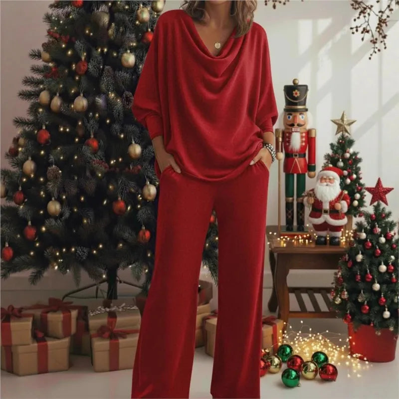 Elodie Cowl Neck Knit Set