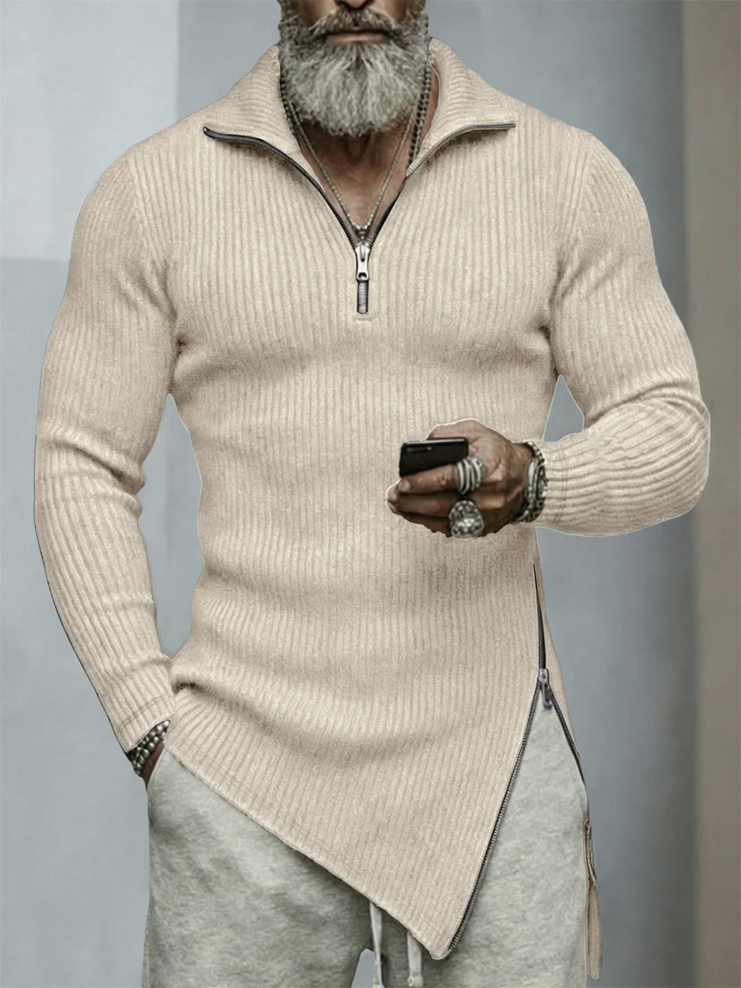 Crismon Quater Zip Knit Sweater