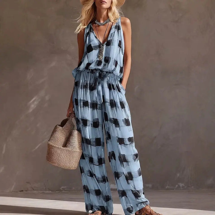 Rosavella Bohemian Abstract Print Two-Piece Set