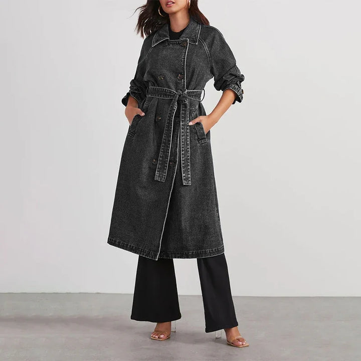 Marlena Tie Waist Denim Trench