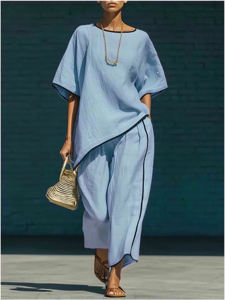 Camillia Linen Cropped Pant Set
