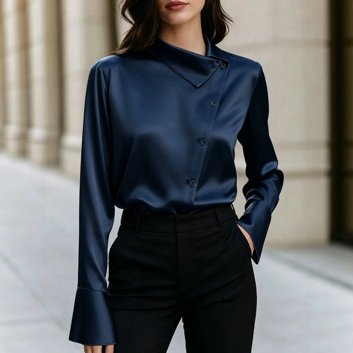 Deliah Asymmetric Collar Blouse