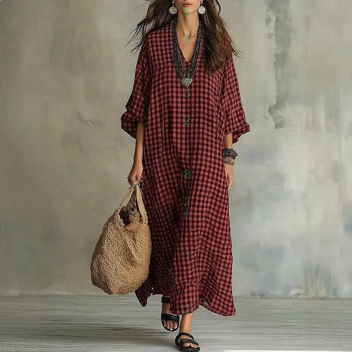 Hailey Relaxed Plaid Maxi Dress