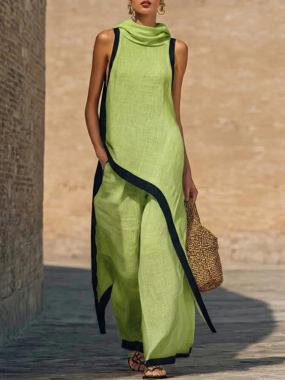 Harper Linen Blend Two-Piece Set