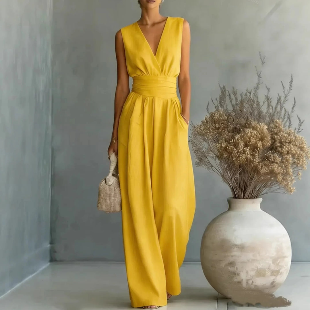 Amanda Sleeveless V Neck Jumpsuit