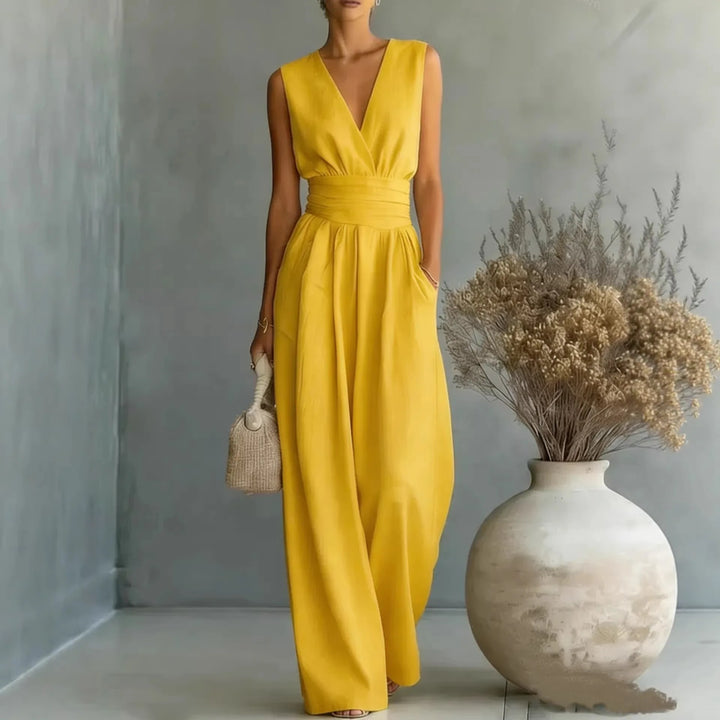 Amanda Sleeveless V Neck Jumpsuit
