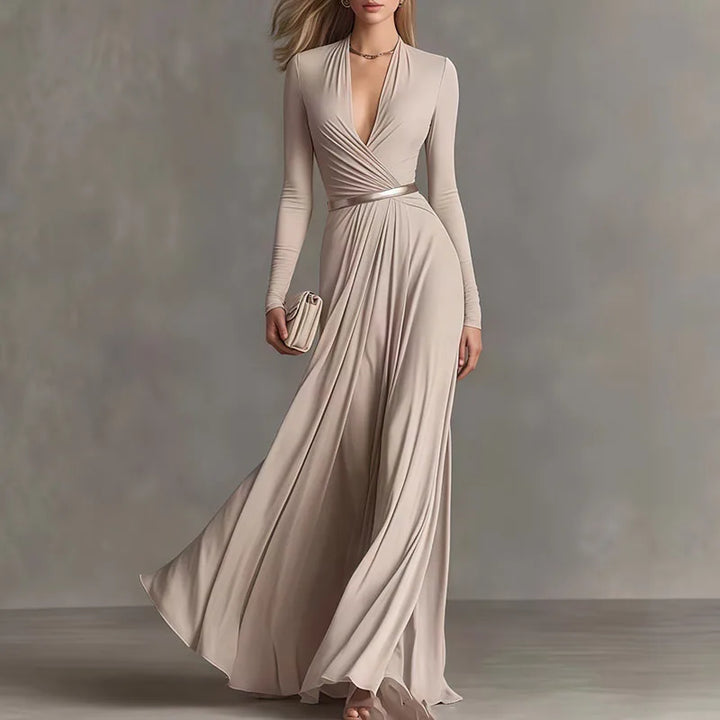 Aviana Draped Boho Maxi Dress