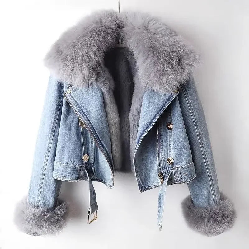 Valeria Faux Fur Denim Jacket