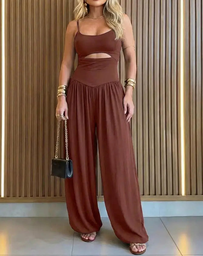 Zanthe  Sleeveless Cut Out Wide Leg Jumpsuit