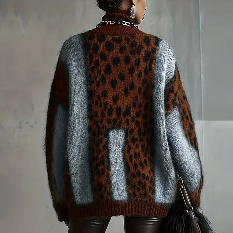 Cersei Cozy Leopard Knit Sweater