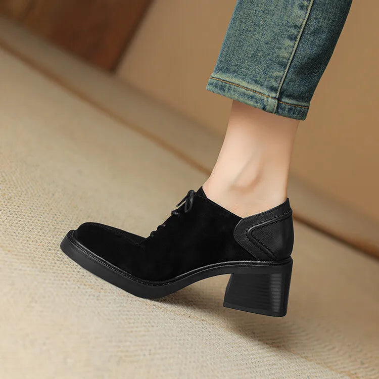 Velora Suede Block Heel Loafers