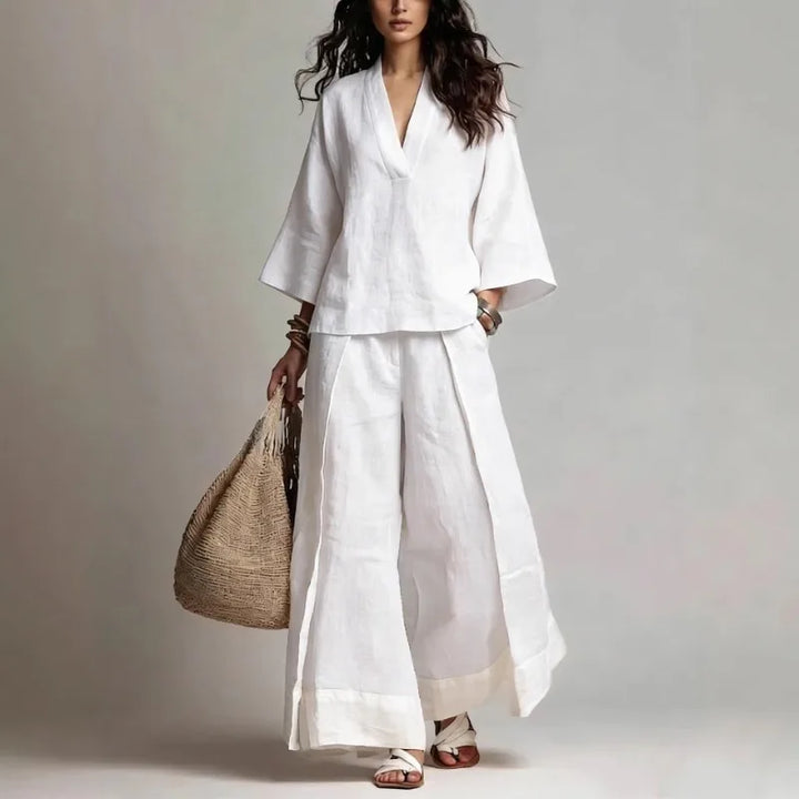Alice V Neck Linen Set