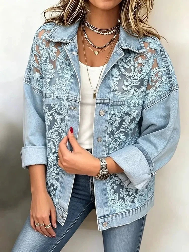 Evelyn Lace Denim Jacket