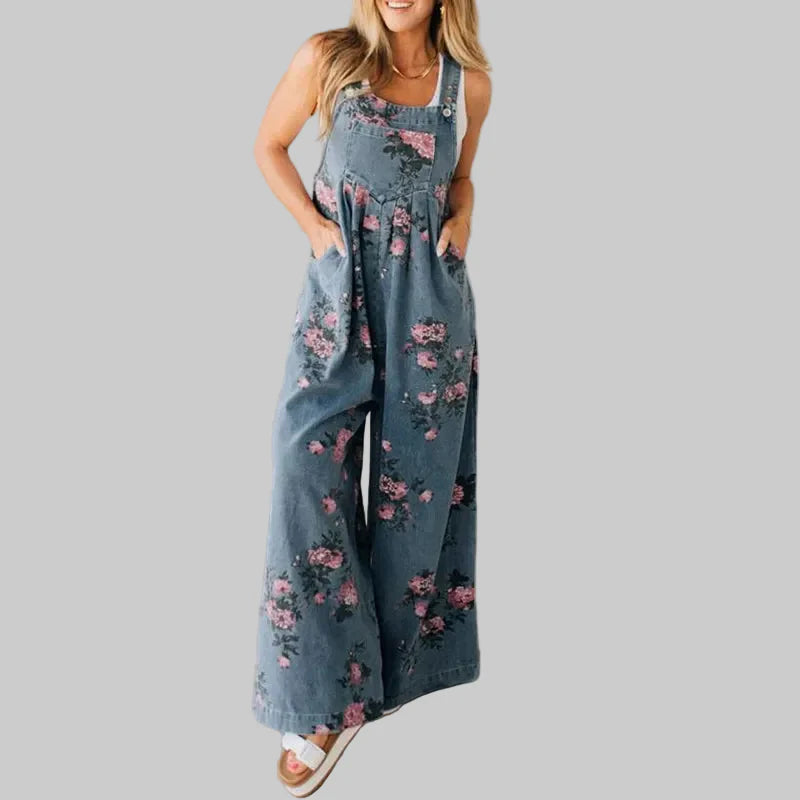 Luciana Elegant Floral Wide Leg Jumpsuit