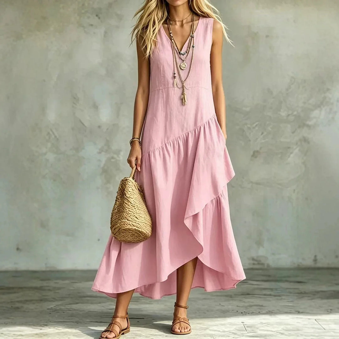Wanda Sleeveless Ruffle Maxi Dress