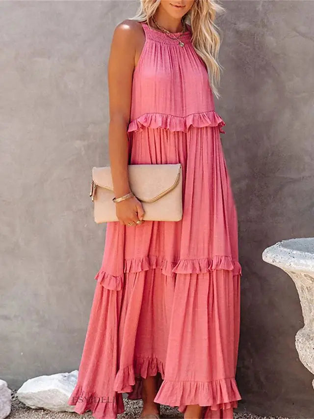 Felicia Ruffle Trim Maxi Dress