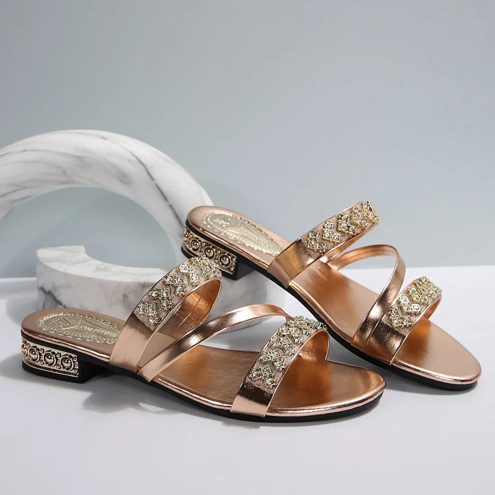 Ciara Rhinestone Slide Sandals