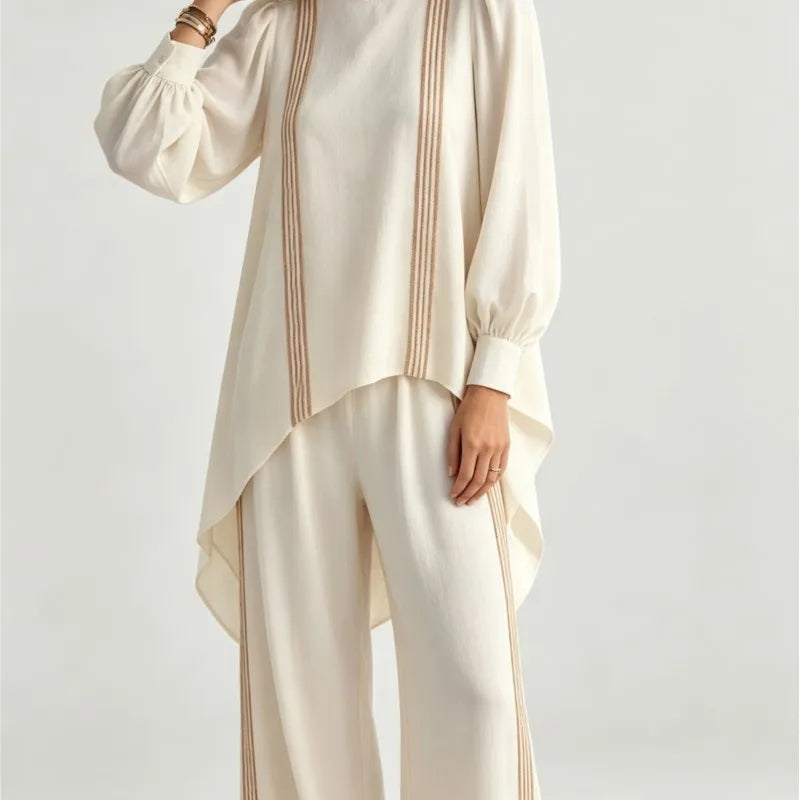 Ameera Asymmetric Stripe Set