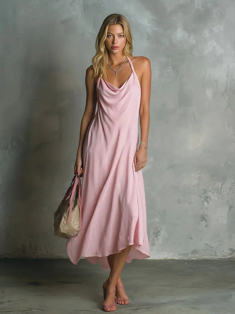 Sabine Cowl Neck Midi Dress