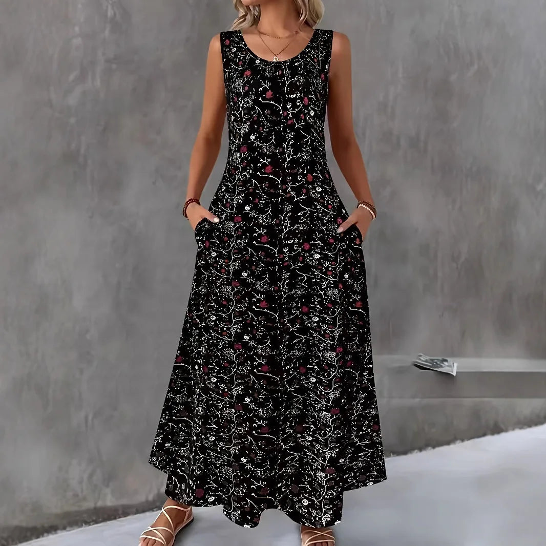 Cosette Boho Floral Pocket Maxi Dress