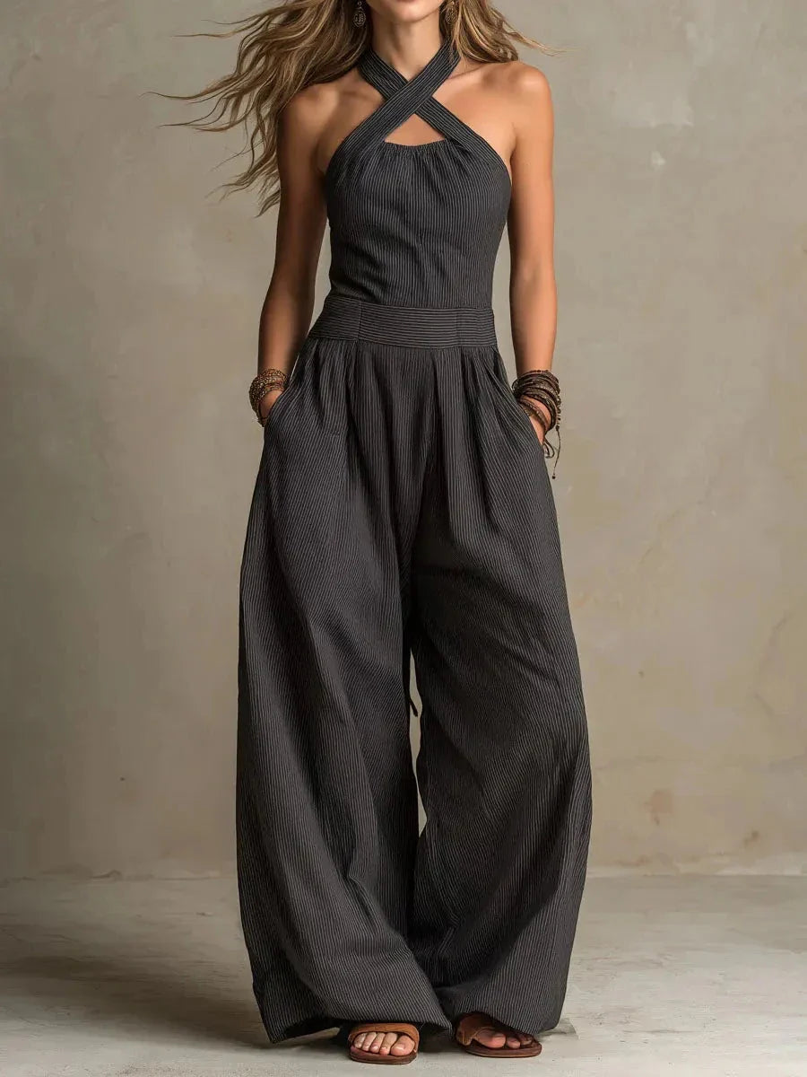 Linnea Halter Wide Leg Jumpsuit