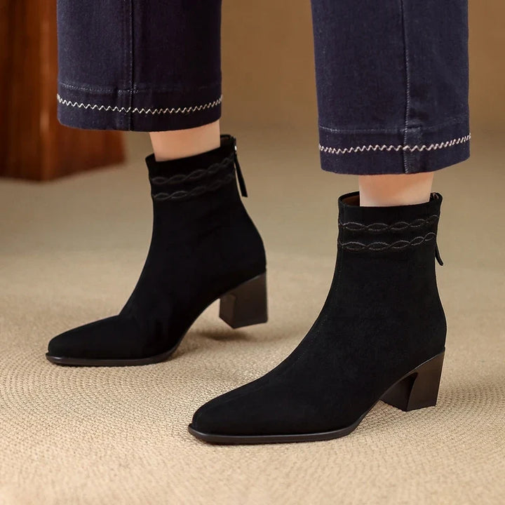 Adeline Square Toe Ankle Boots