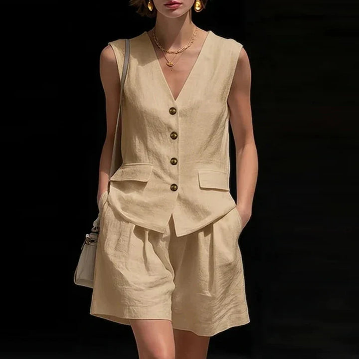 Solana Summer Linen Shorts Set