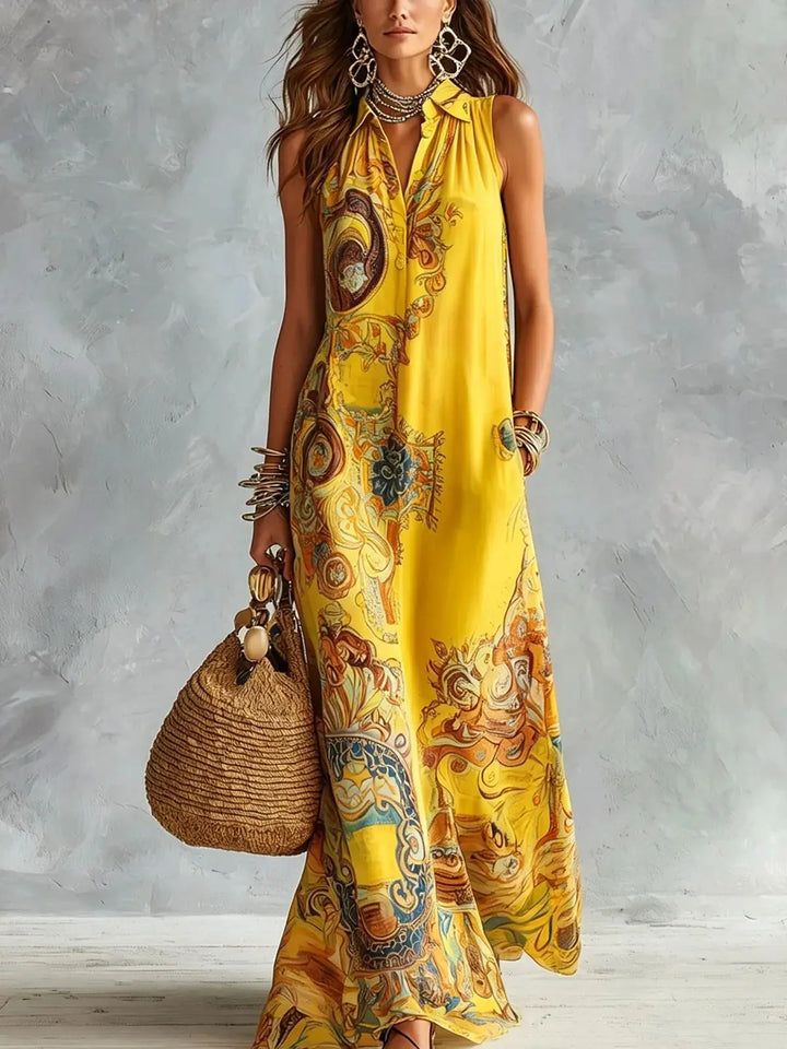 Cassia Boho Print Maxi Dress
