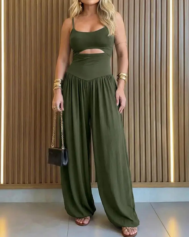 Zanthe  Sleeveless Cut Out Wide Leg Jumpsuit