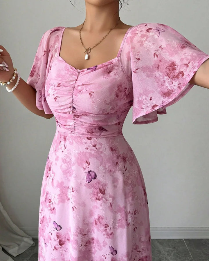 Elodie Puff Sleeve Midi Dress
