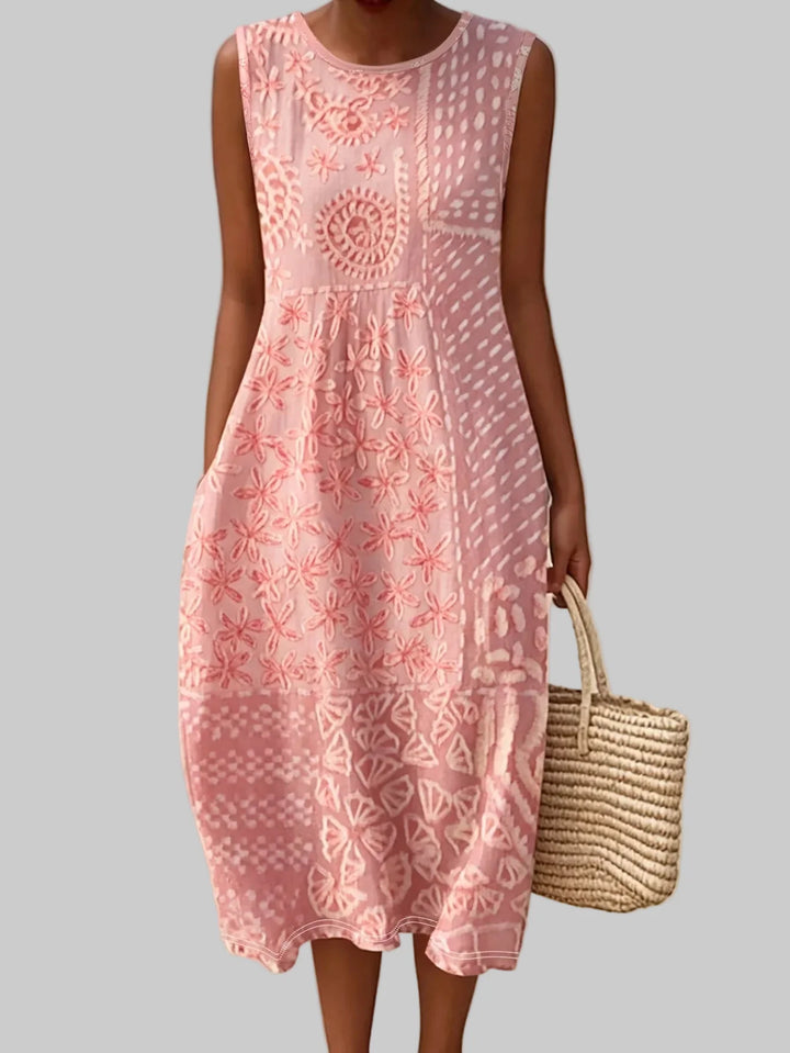 Aviora Bohemian Floral Midi Dress
