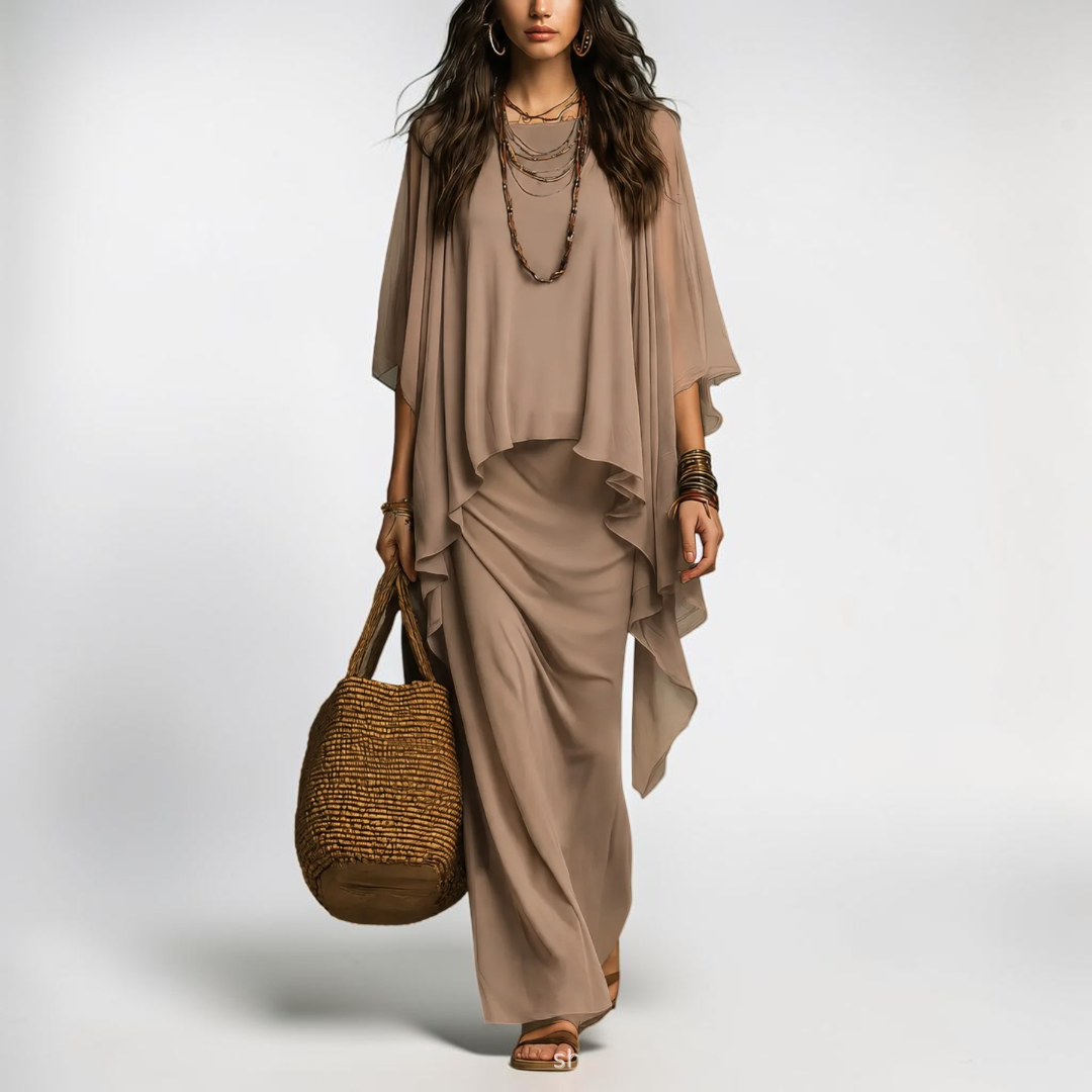 Fiorenza Chiffon Overlay Two Piece Set