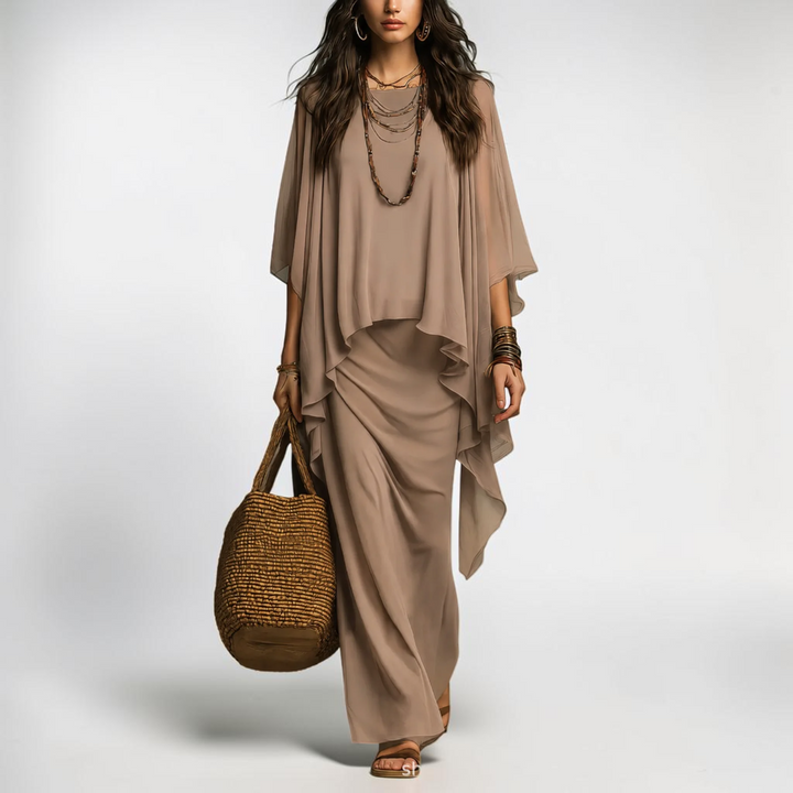 Fiorenza Chiffon Overlay Two Piece Set