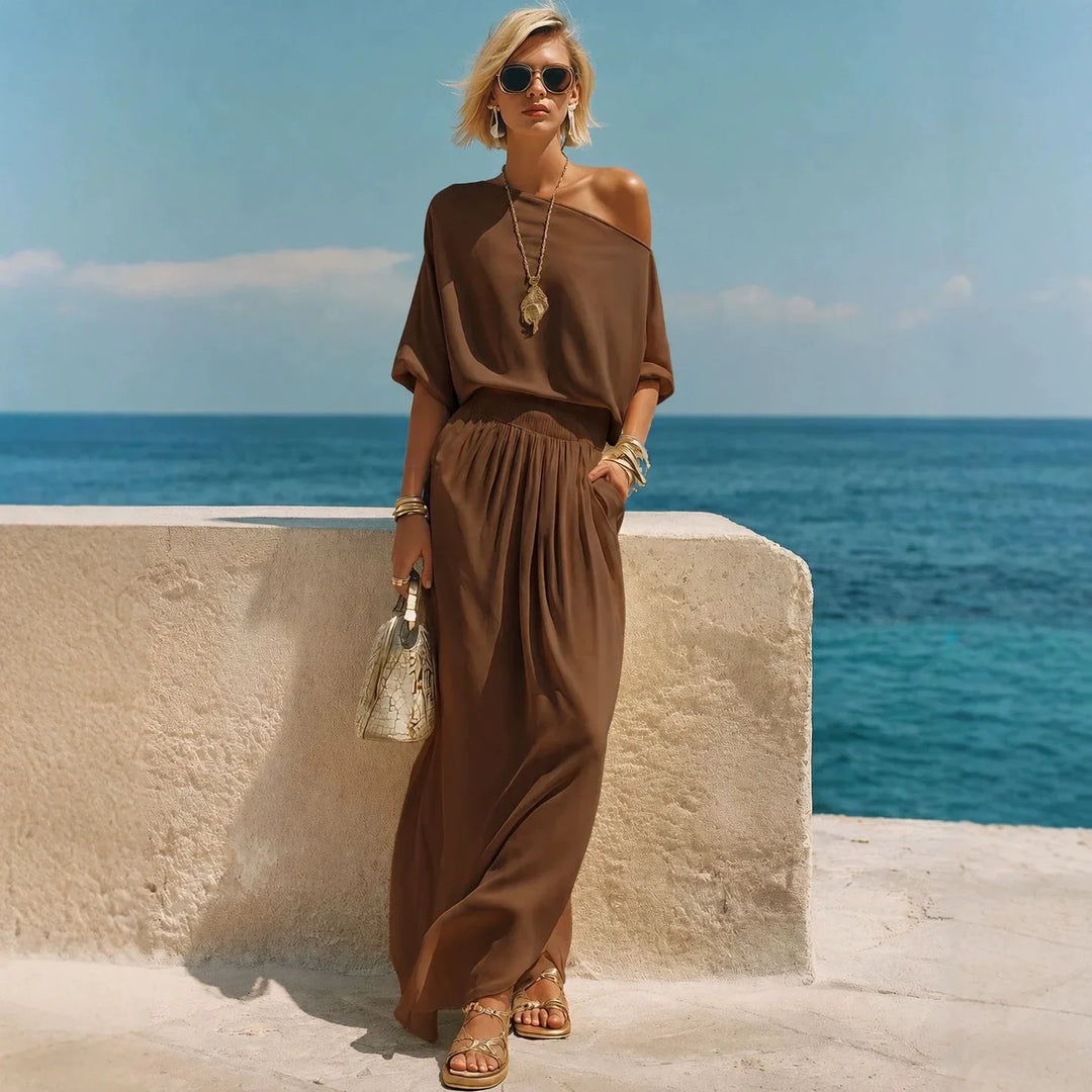 Arlette Off Shoulder Maxi Skirt Set
