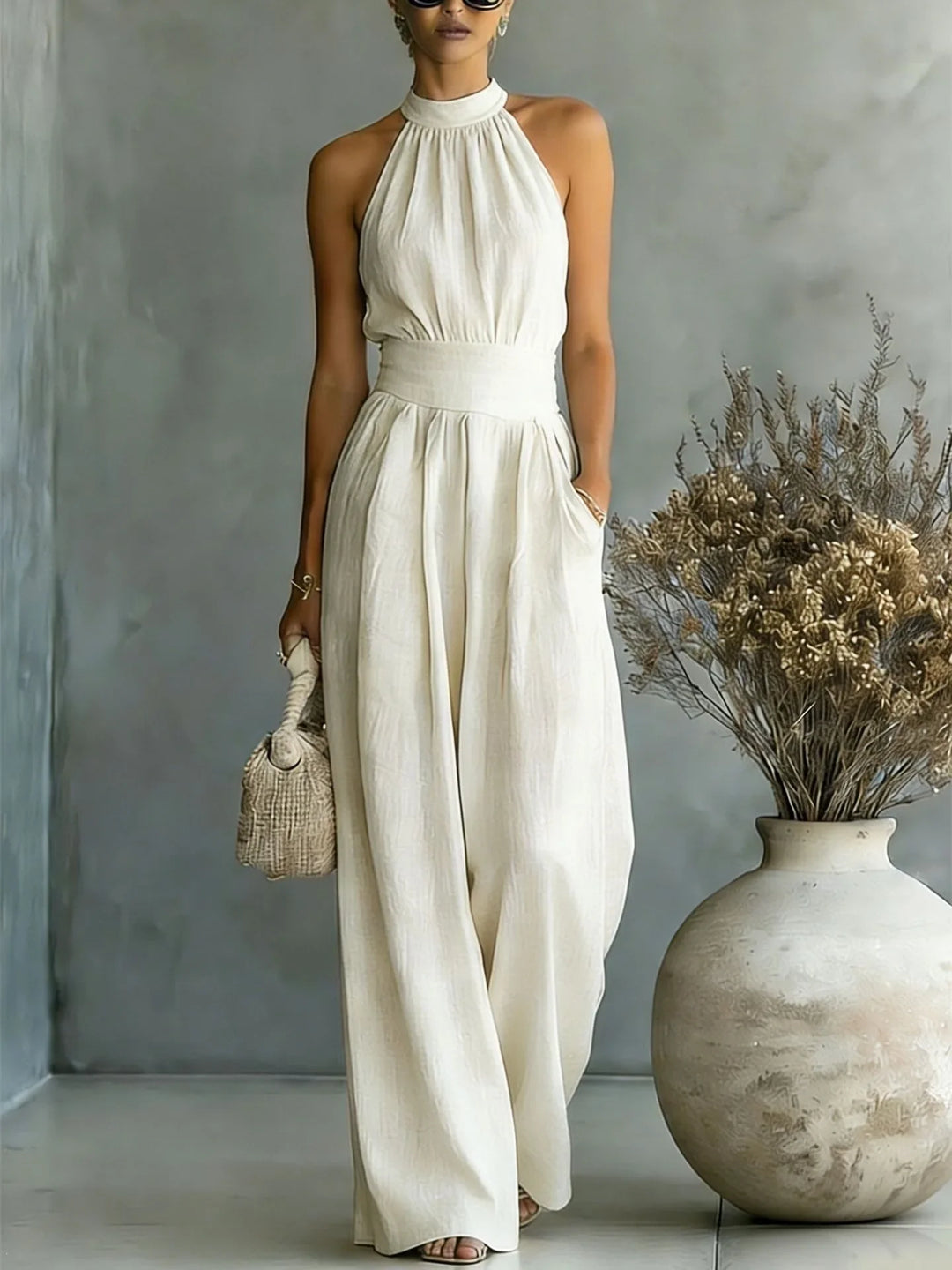 Arya Halter Wide Leg Jumpsuit