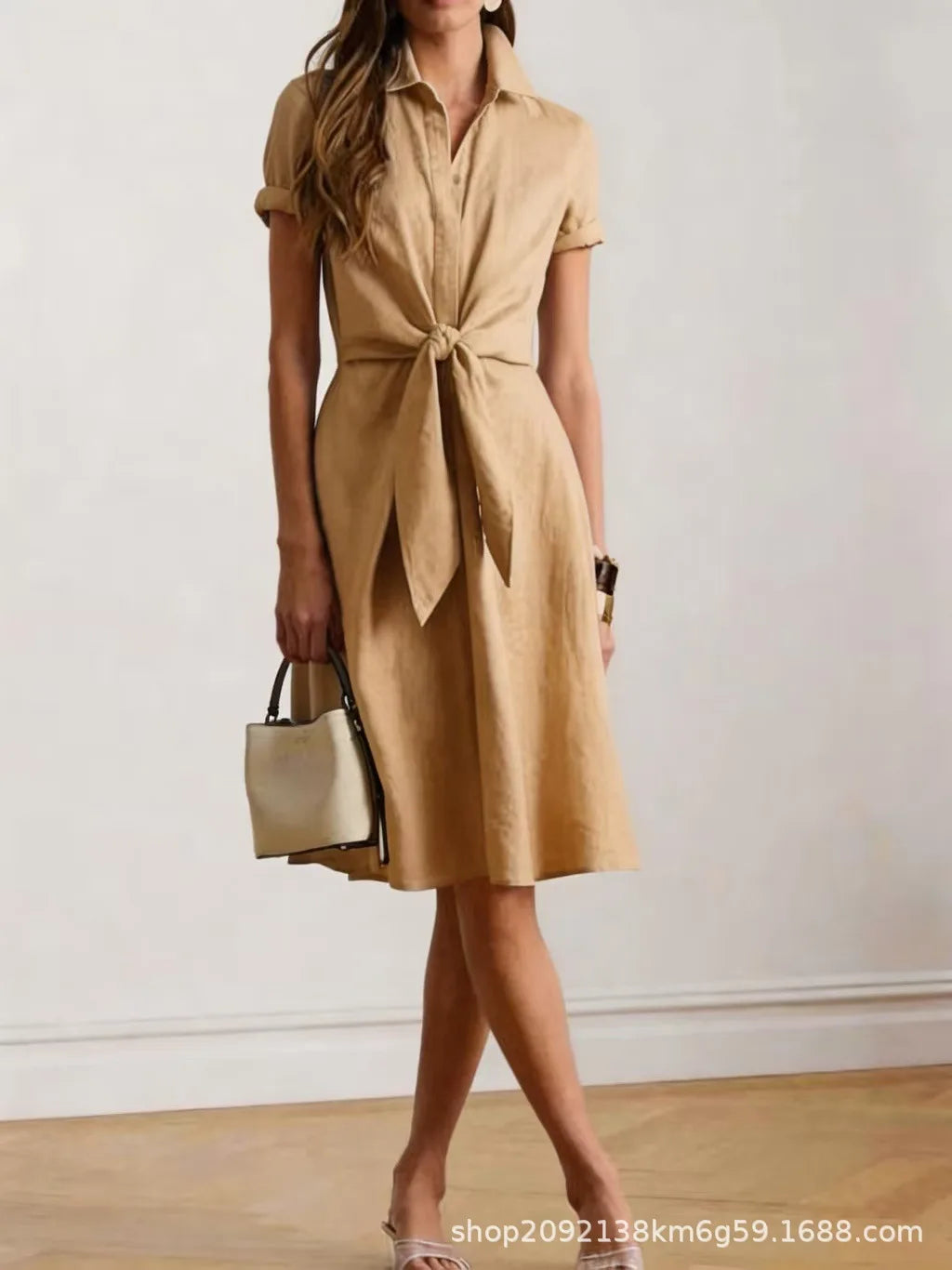 Mireline Tie Waist Midi Dress