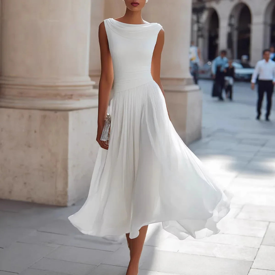 Faye Flowing Pleated Midi Dress