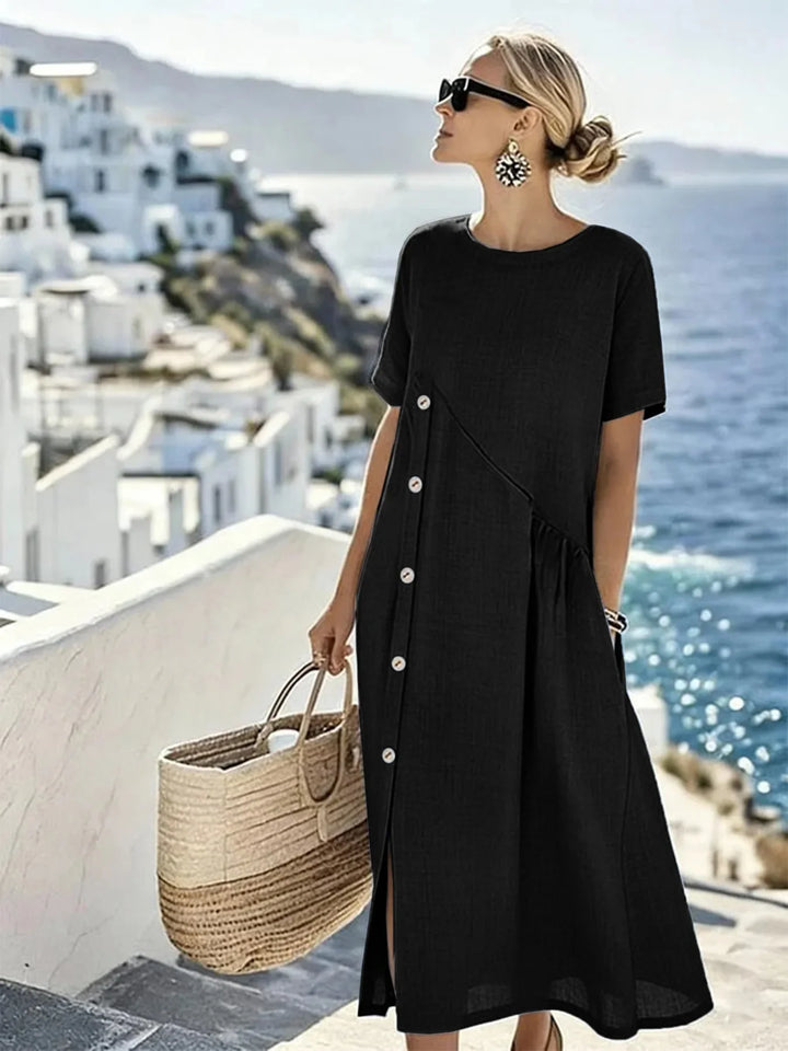 Prona Relaxed Short Sleeve Midi Dress