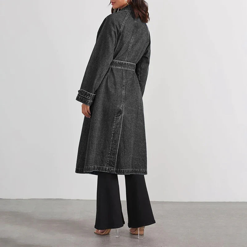 Marlena Tie Waist Denim Trench